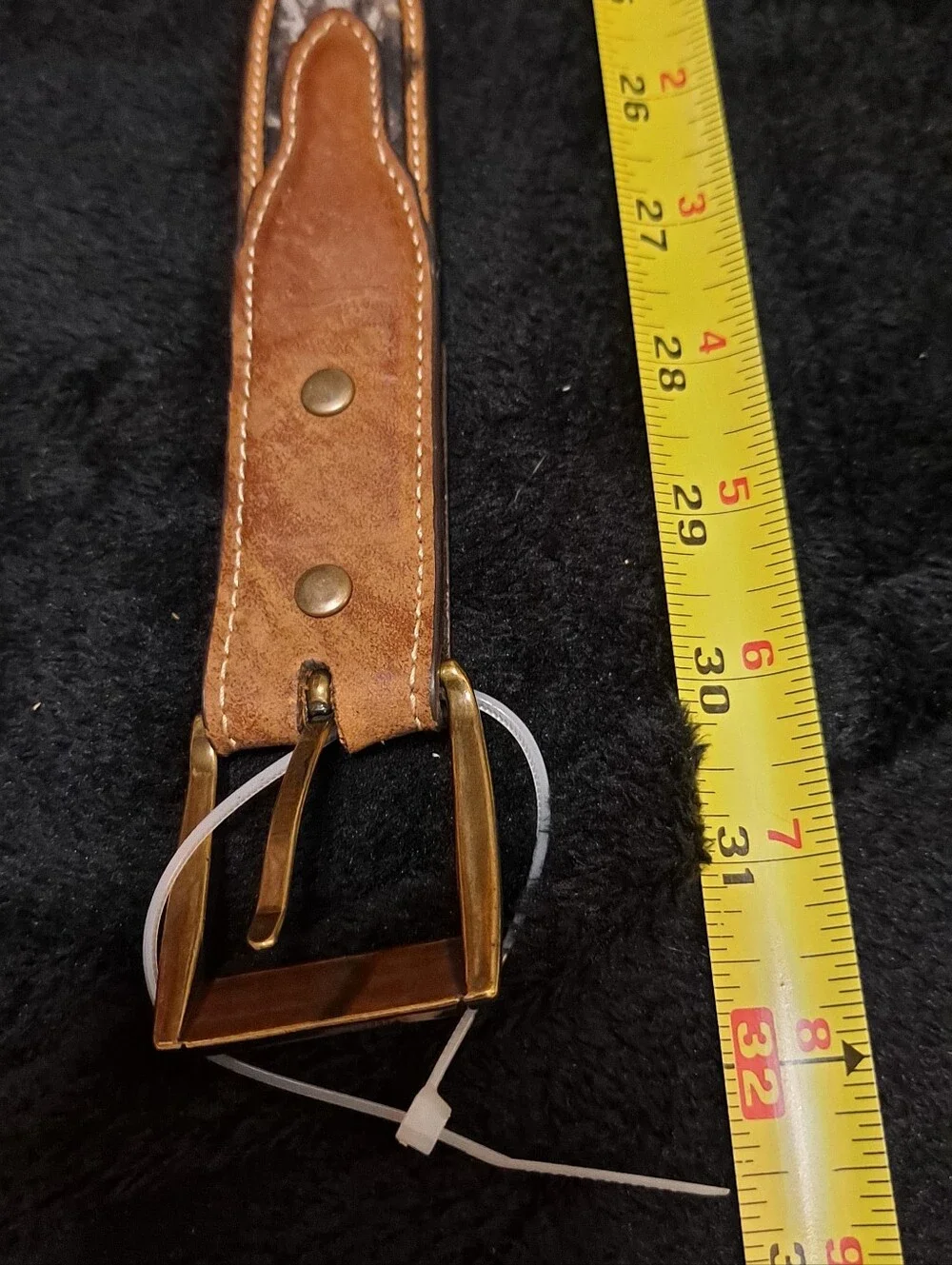 Nocona Brown Leather Western Belt with Decorative Studs Sz 26 12 Gauge Design